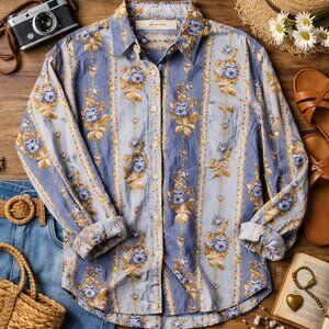 Vintage Medium Floral Cotton Cottagecore Boho Prairie Romantic Indie Soft Girl